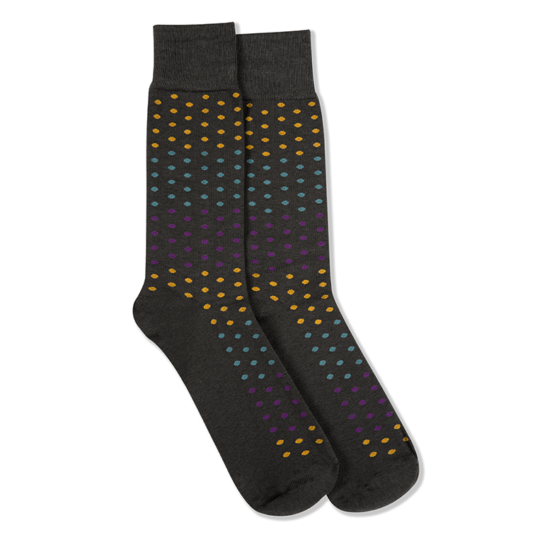 Plum, Teal Blue, & Bronze Gray Pin Dot Socks